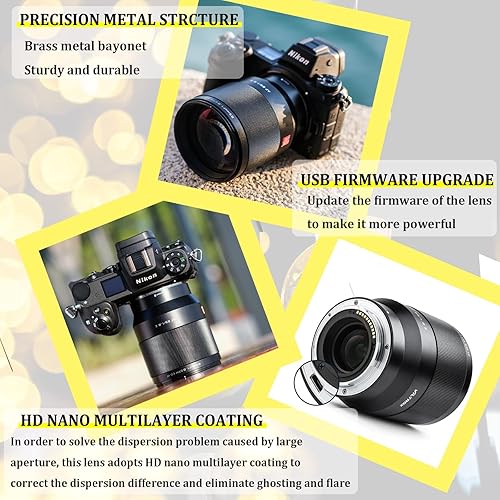 Miniatura 5 de VILTROX Lente de marco completo de enfoque automático f1.8 F1.8 STM para cámara Nikon Z-Mount Z50Z5Z6Z6 IIZ7Z7 II con filtro de lente combinado