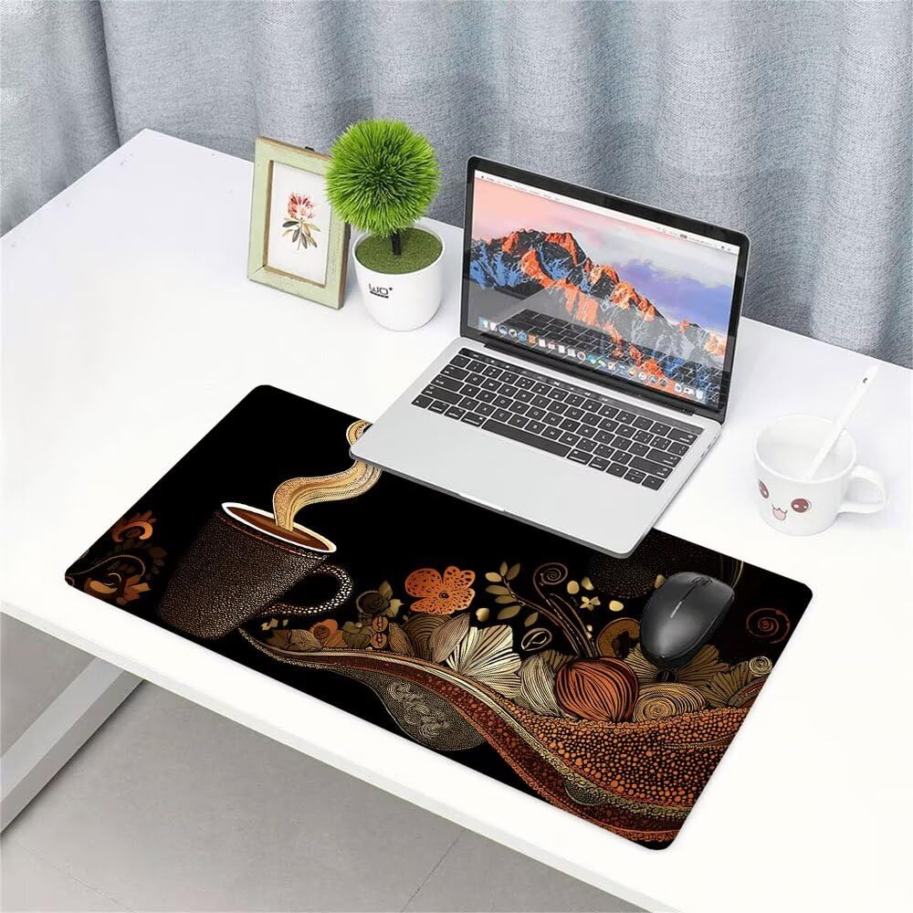 Alfombrilla de Mouse para Juegos, Nero, XXL, Antideslizante, Impermeable, Diseño de Astratto, Extendido, Grande, 1200x600x3mm, para PC, Laptop, Ufficio, Famiglia d-319