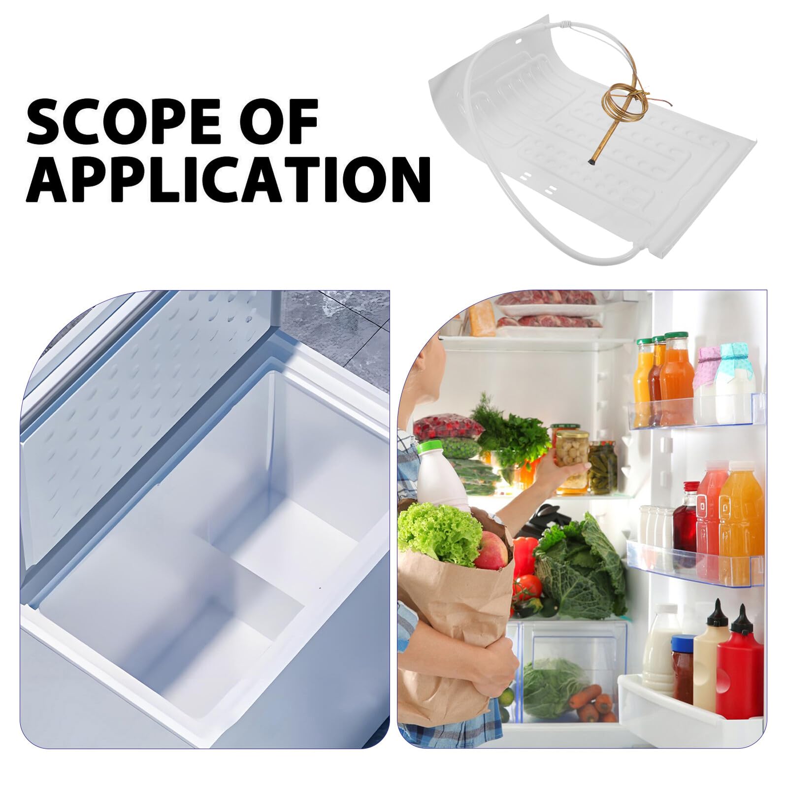 COLLBATH Evaporatore Pannello in Alluminio per Frigorifero, Piastra di Raffreddamento Precisa e Silenziosa, Accessorio per Congelatore e Armadio la Conservazione Alimentare