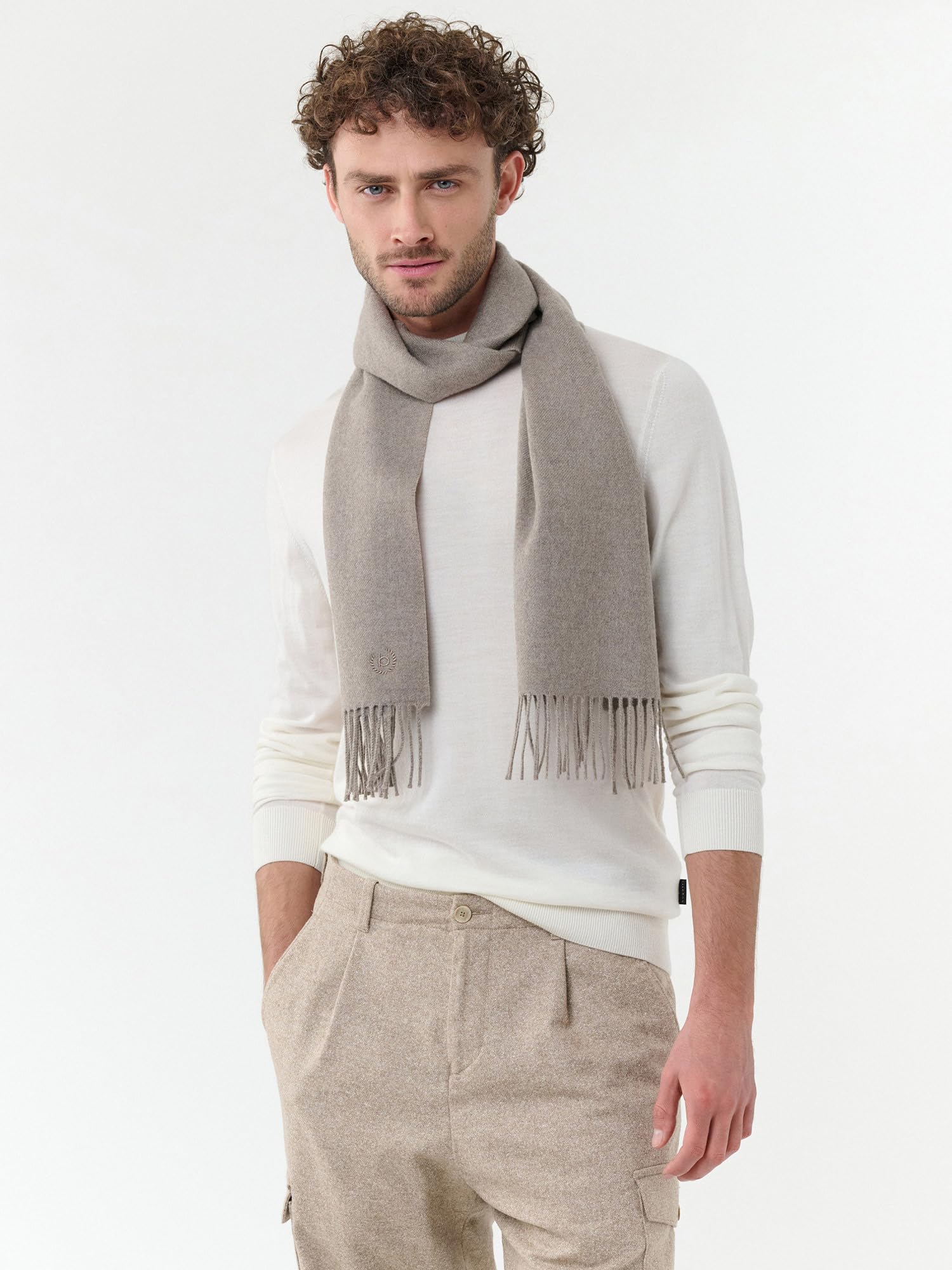 bugatti bufanda unicolor hombre - 33 x 180 cm - Bufanda de invierno 100% lana