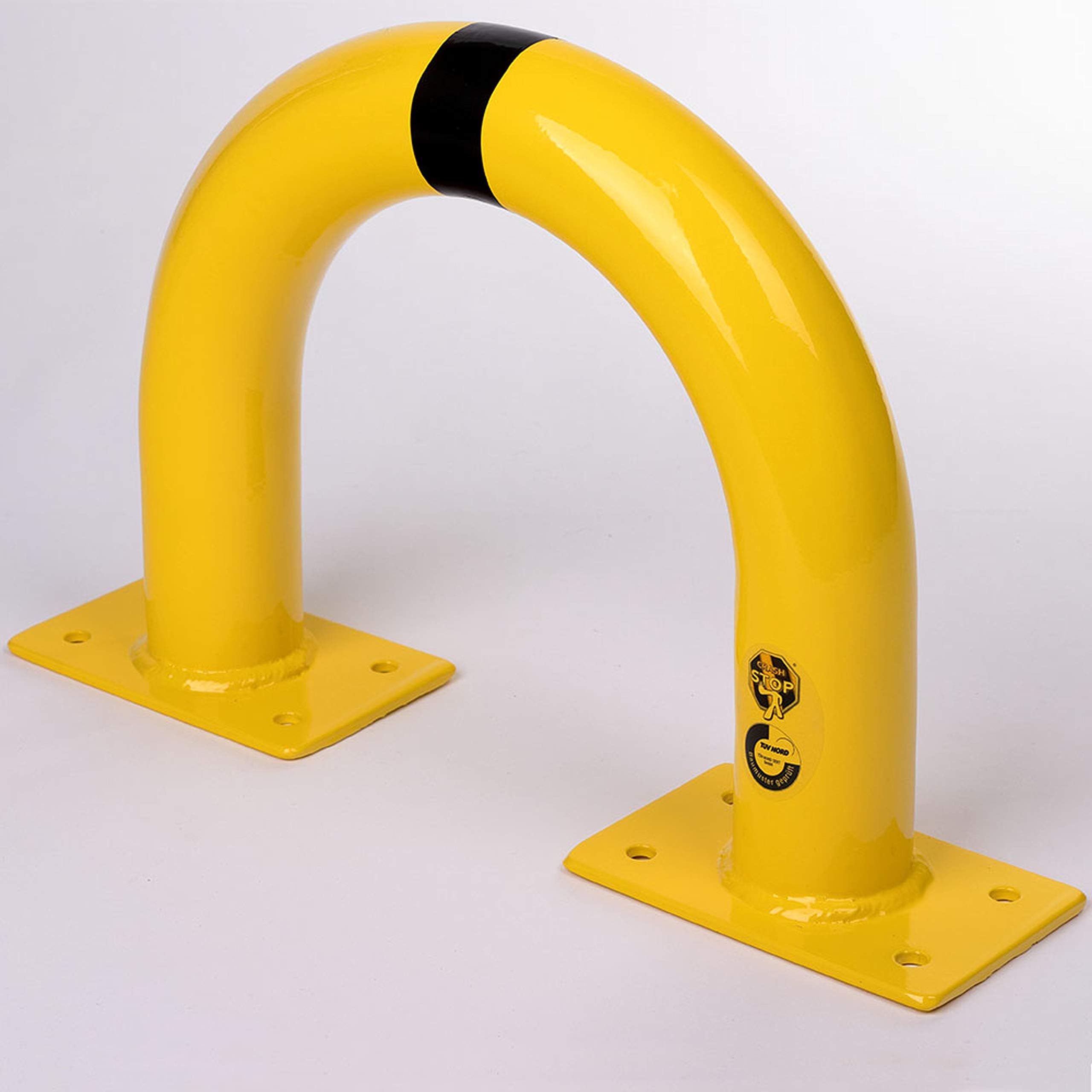 Crash Stop 30-10 Galvanized Steel Hoop Protection Guard, Yellow/Black, 76mm Diameter, 350mm Height, 420mm Width