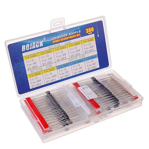Miniatura 2 de BOJACK 10 valores 300 piezas de diodos rectificadores 1N4001 1N4002 1N4003 1N4004 1N4005 1N4006 1N4007 Schottky Diodos 1N5817 1N5818 1N5819 Kit