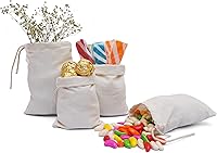 Vista 1 de Bolsas de muselina reutilizables ecológicas de algodón grueso de 10 x 12 pulgadas con cordón único, calidad premium (color natural) - paquete de 25