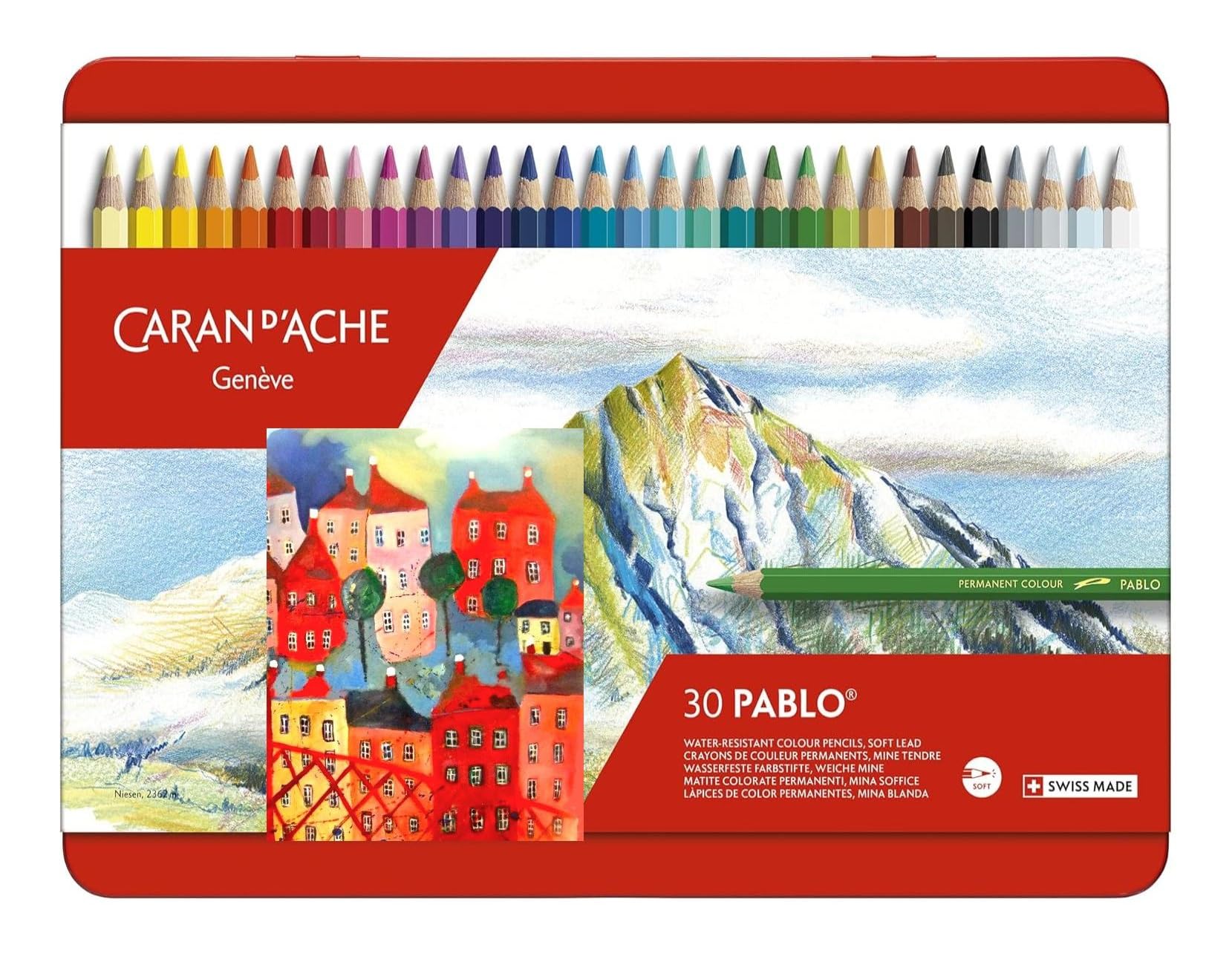 Caran d'Ache - PABLO. 30 crayons de couleurs permanents Artistes + 1 carte