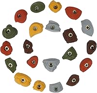 Atomik Climbing Holds 21 Small Classic Footholds Bolt-On Earth Tones - Ideal for Home Wall & Gym Steep Routes