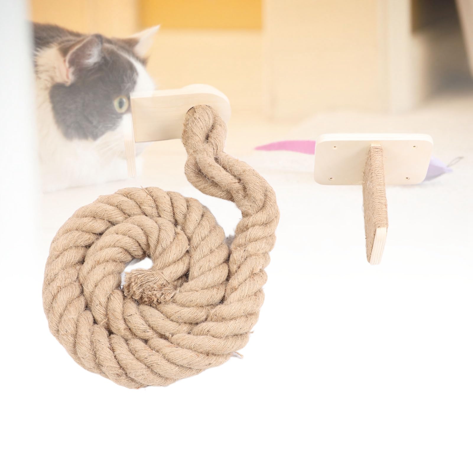 Montado en la Pared Gato Escalador y rascador, árbol de Gato de Cuerda Sisal Estable con Plataformas de Salto para Gatos y Gatitos de Interior