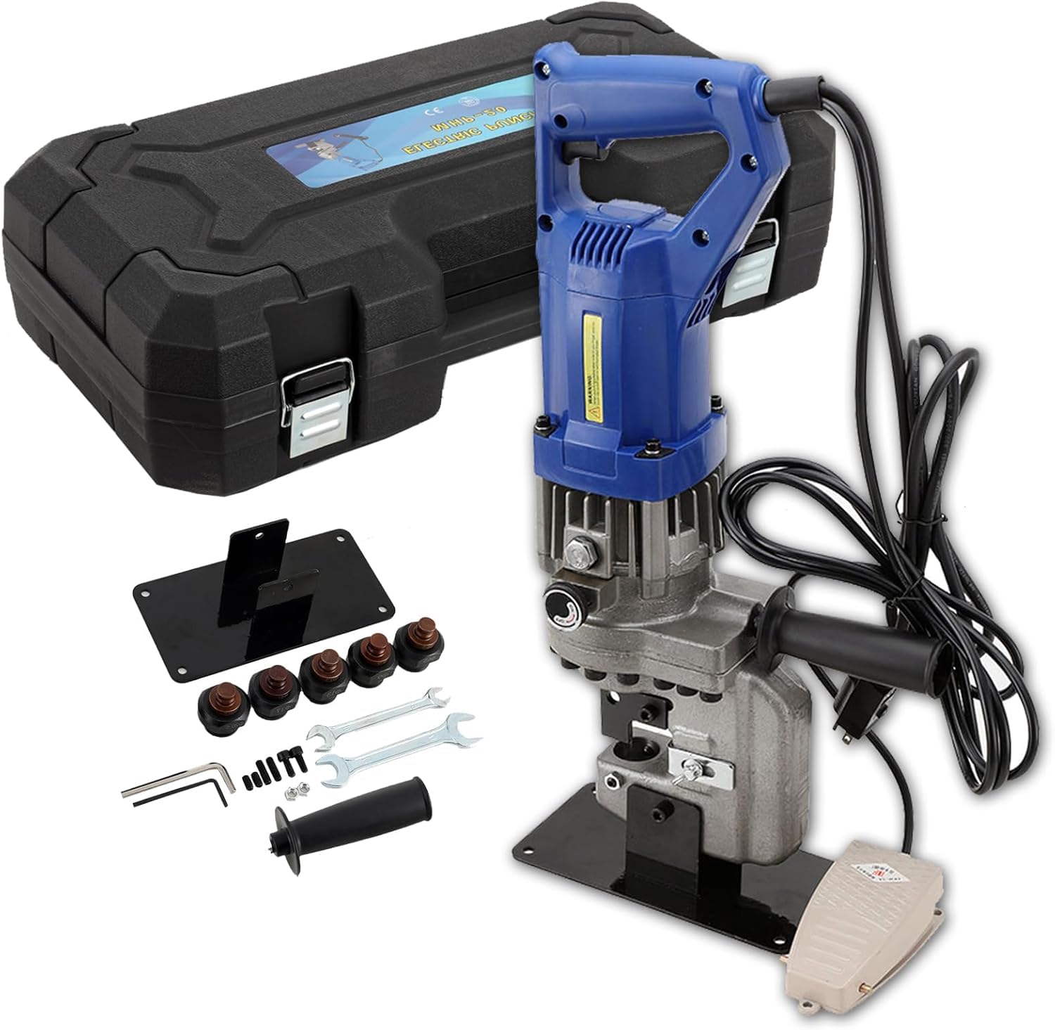 Perforatrice hydraulique électrique 1400W avec matrices 1/4" à 4/5" pour acier et métal