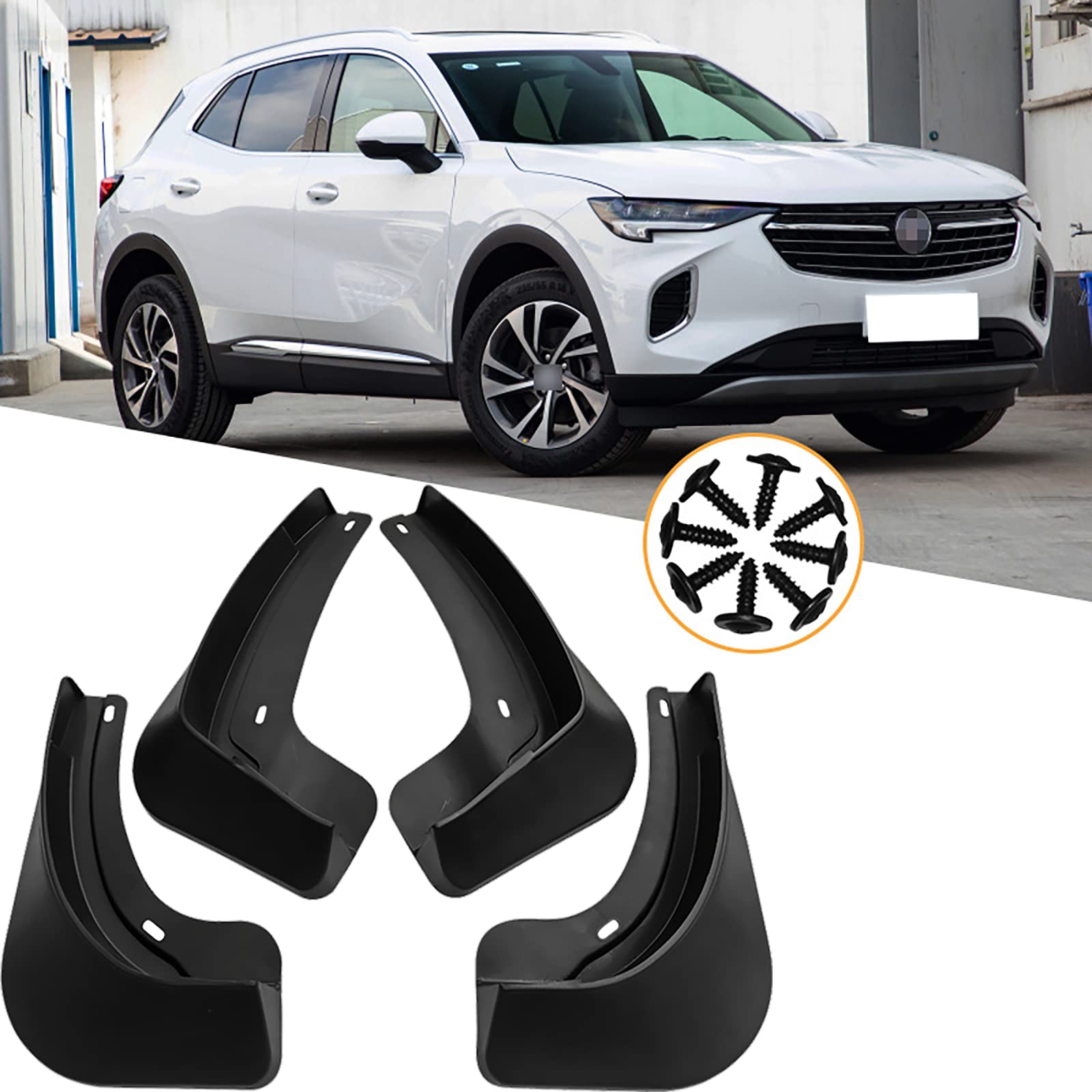 Garde-boue JONASC Buick Envision 2021 2022 | Kit 4 Pièces Abs Rigide