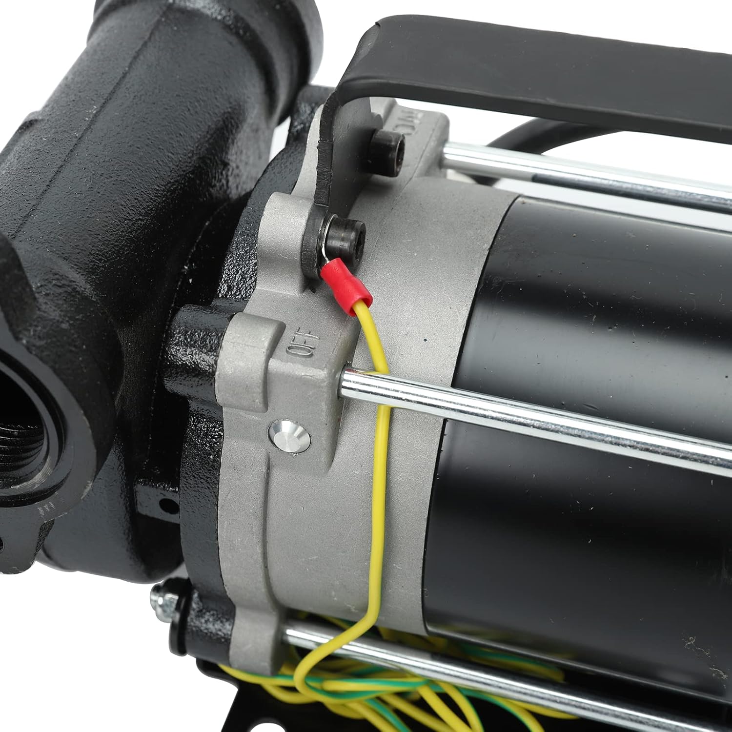 BLACKHORSE-RACING 12V DC Gasoline Fuel Transfer Pump, 15 GPM / 57 LPM Self-Priming Rotary Vane Motor Fuel Pump, Thermal Protected, for Gasoline Diesel Kerosene Mineral Spirits