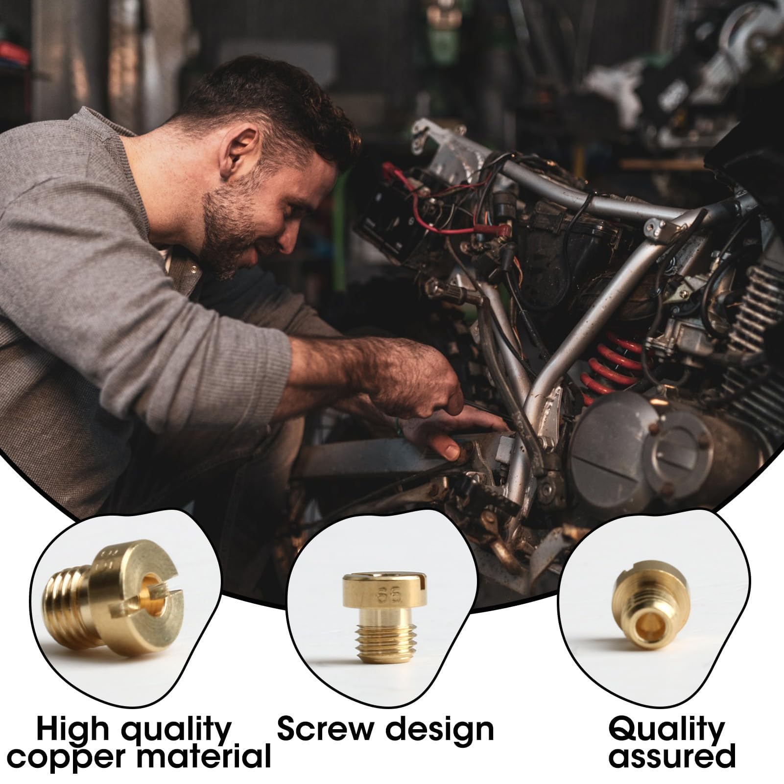 Set 15 Getti Carburatore M6 | Ugelli Per Scooter E Carburatori Orto PHBN/PHVA | Ottone #60-130