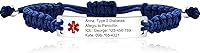 Vista 23 de Uloveido Pulsera de identificación de alerta médica grabada con láser, pulsera ajustable para hombres y mujeres, primeros auxilios de emergencia