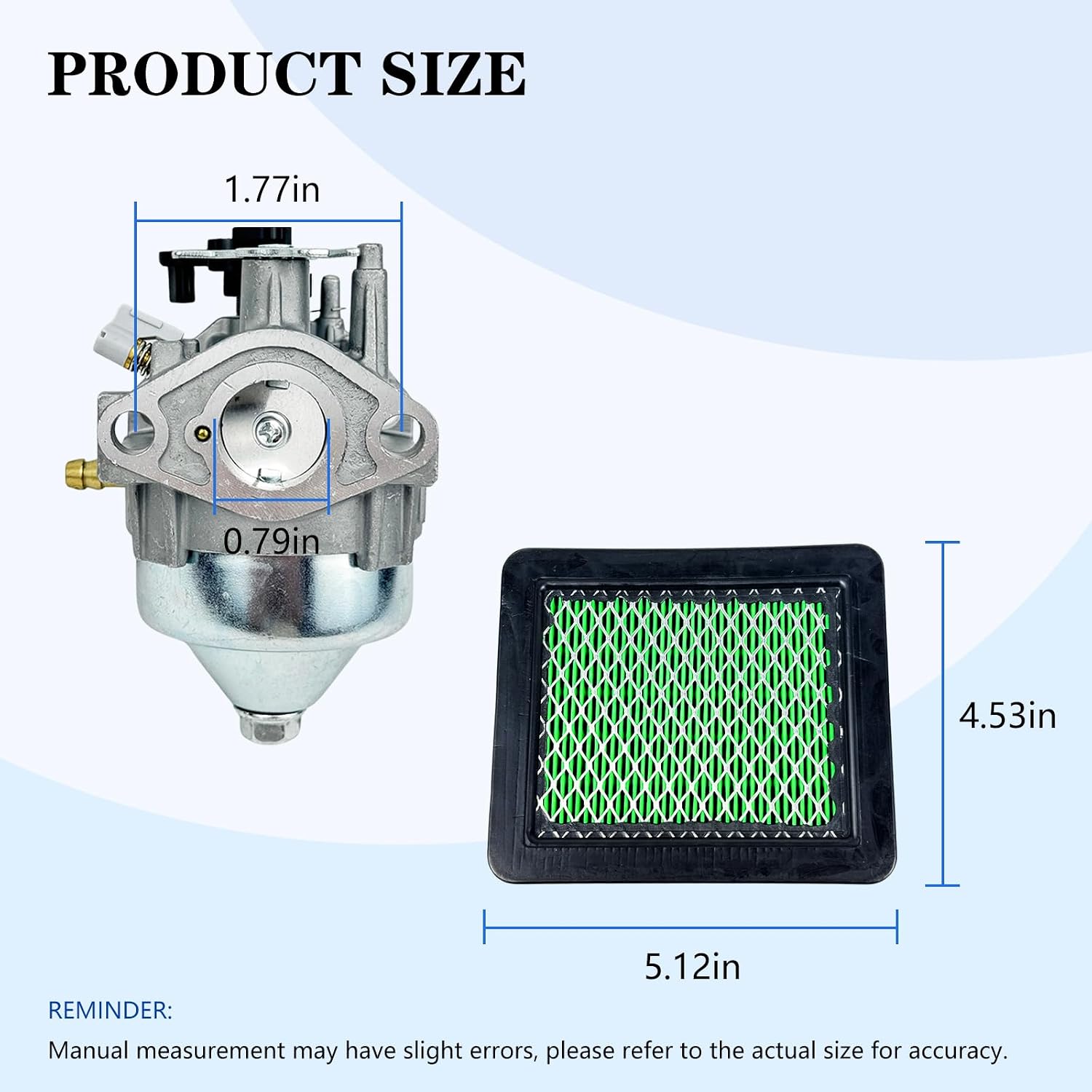 GCV170 16100-Z9L-811 Carburetor for Honda GCV200 HRN216 HRX217K6 Lawn Mower Pressure Washer Engine with GCV170LA S3B GCV200LA S3C Engine with Air Filter Parts