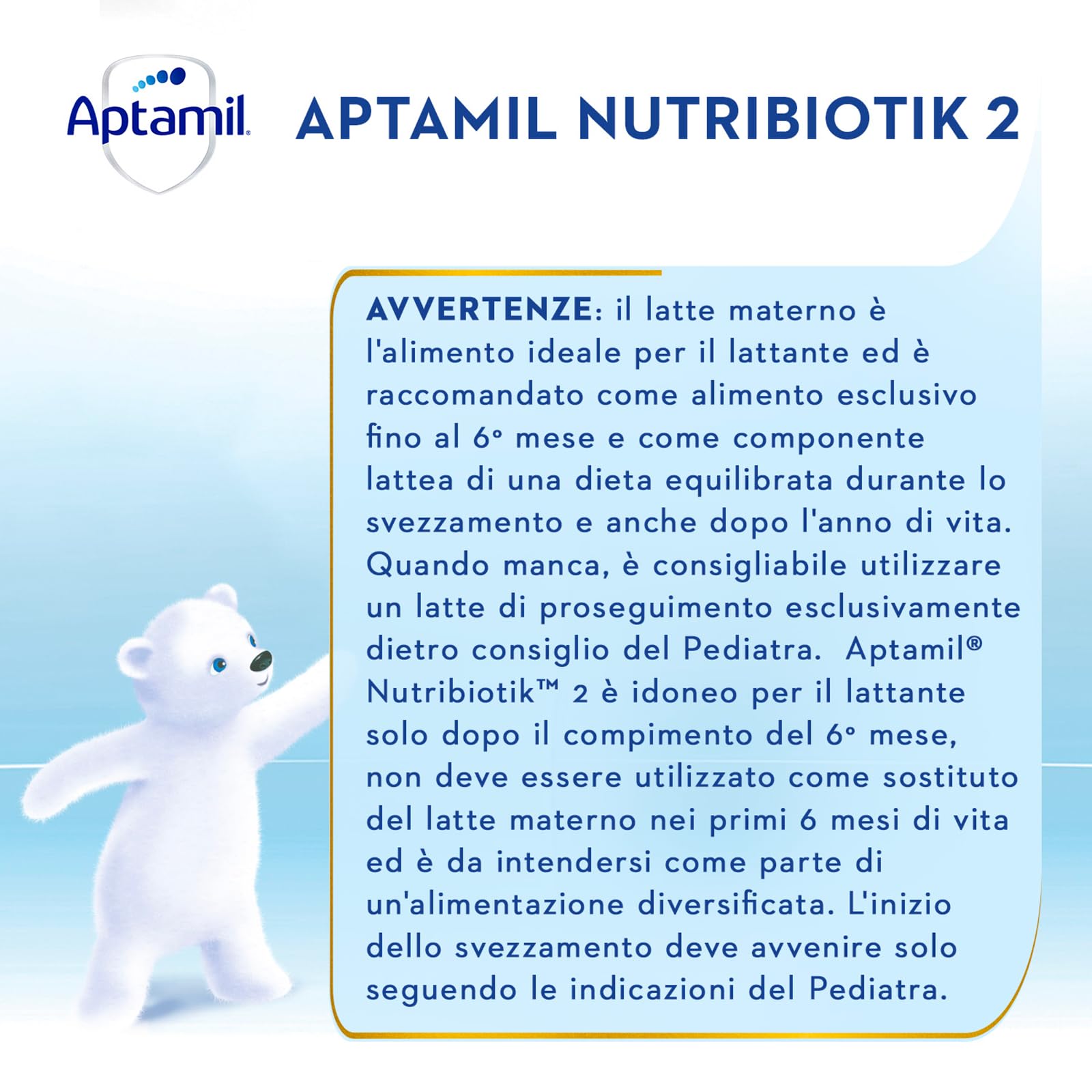 APTAMIL 2 - Latte di Proseguimento in Polvere per Neonati dal 6° mese compiuto al 12° - 4 Confezioni da 750 g