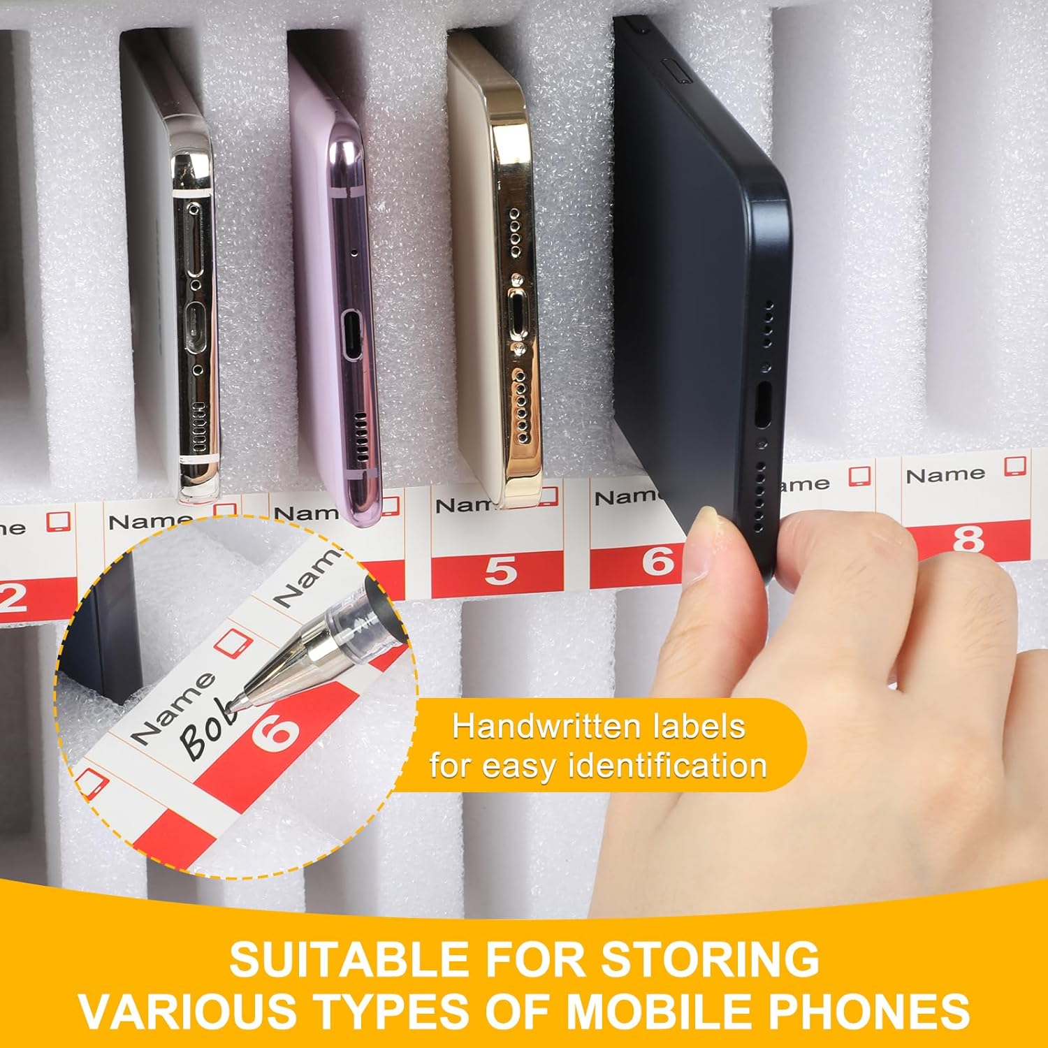 24 Slots Aluminum Alloy Cell Phone Holder Classroom,Cell Phone Storage Cabinet Pocket Chart,for Cell Phones Wall-Mounted with a Locked,Movable,Can be Carried by Hand (24 Slot)