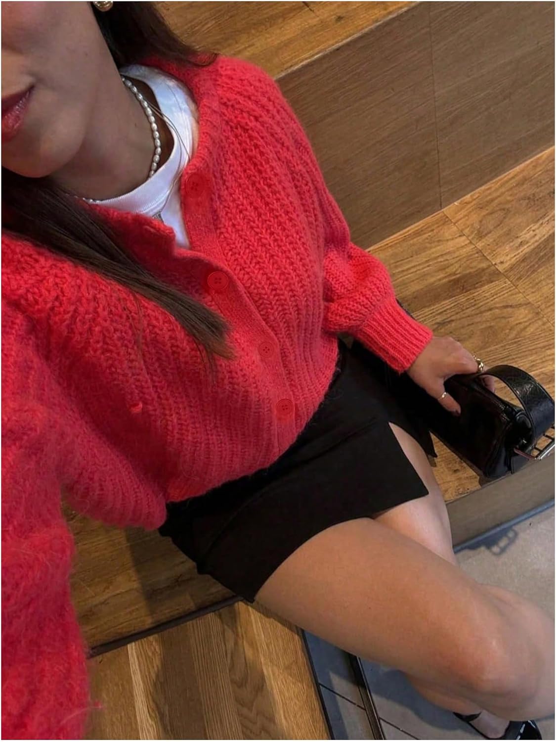 Milumia Women's Button Up Knit Cardigan Crewneck Long Sleeve Sweater Jackets Fall Outerwear - Image 4