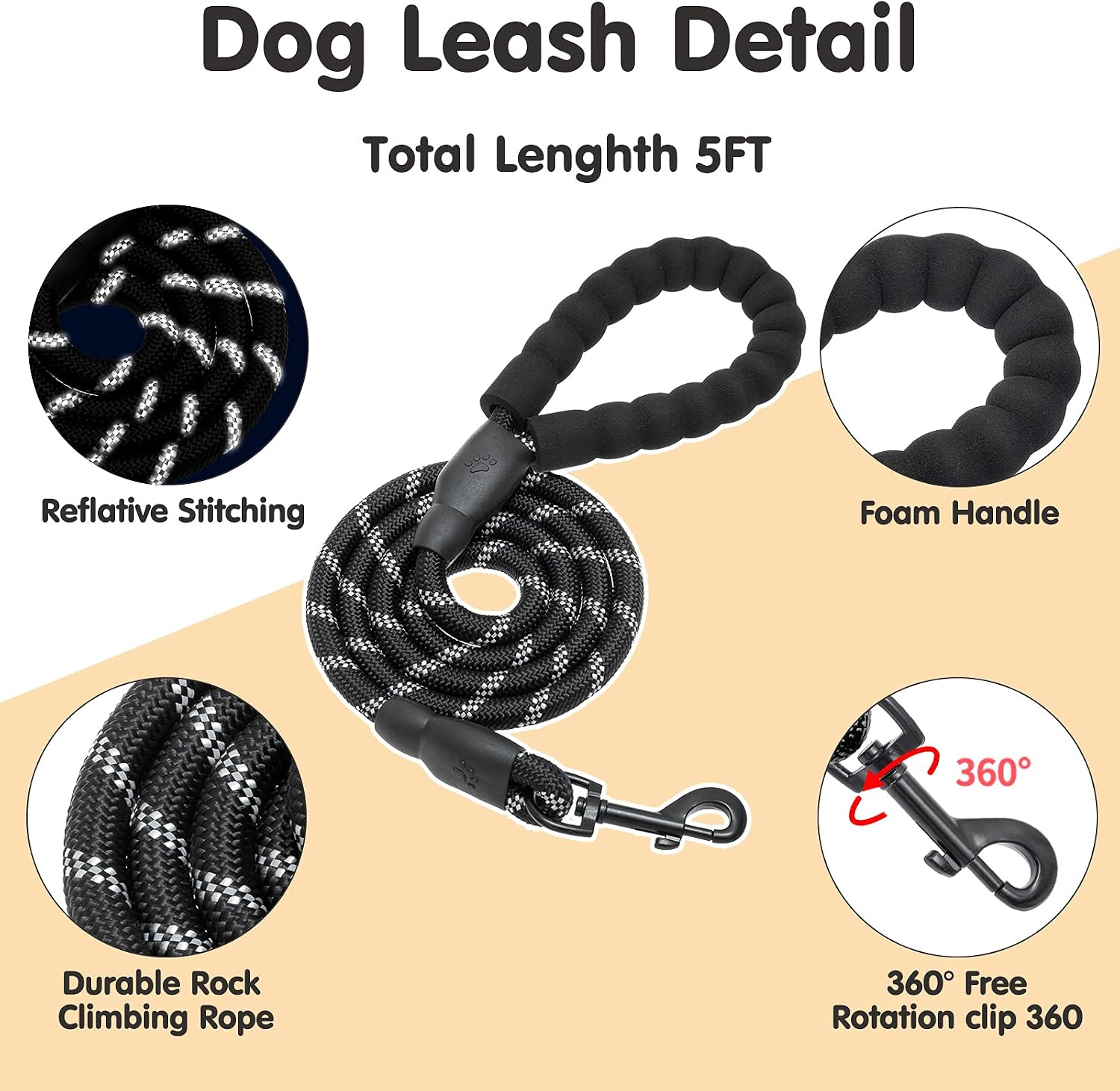 SCENEREAL No Pull Dog Harness and Leash, 360° Reflective Adjustable Soft Padded Pet Vest with Heavy Duty 5ft Dog Leash and 3 Safety Buckles, Easy Control for Medium to Extra Large Dogs Fashion