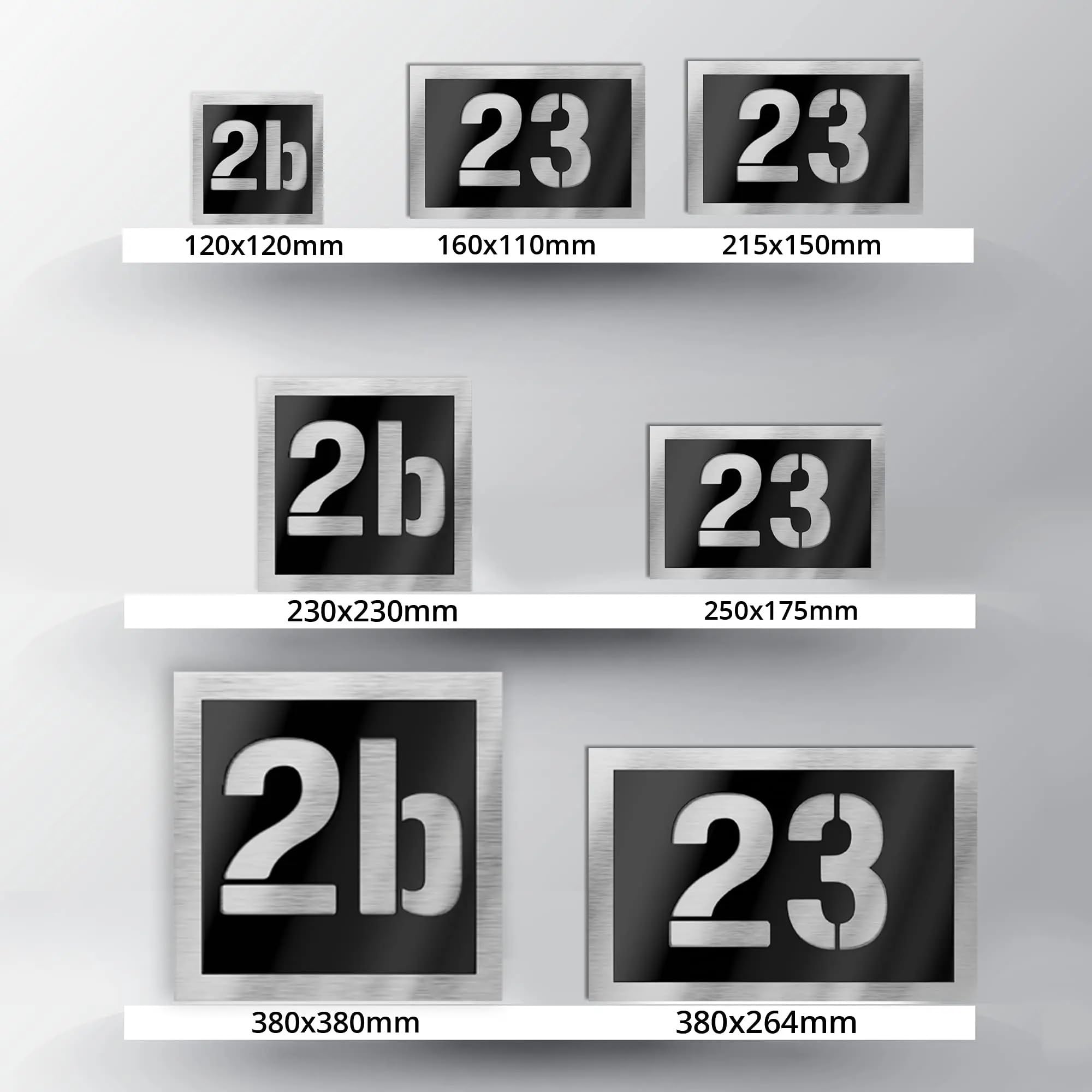 Placa Con Número De Casa, 3D, Negro, Gris Antracita, Aluminio, Acrílico, Metal, Señal for Exteriores, Nombre for Pared Y Habitación, 1 Ud(20x20cm)