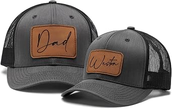 Personalized Dad Hat, Dad and Son Matching Hat, Gift for Daddy Papa Grandpa Fathers Day from Son Daughter, Grandpa Husband Papa Gift