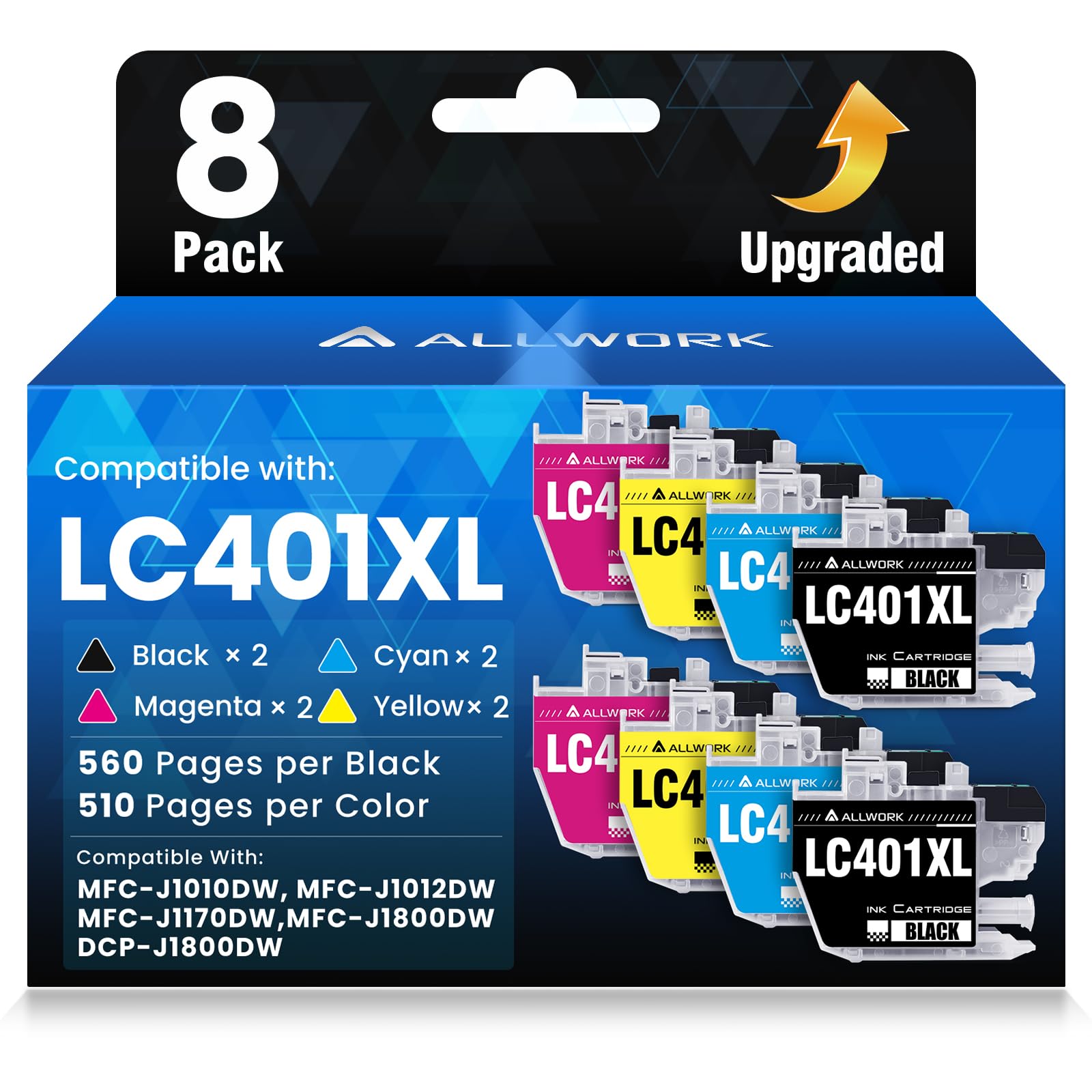 Photo 1 of ALLWORK LC401XL Ink Cartridges, 8-Pack