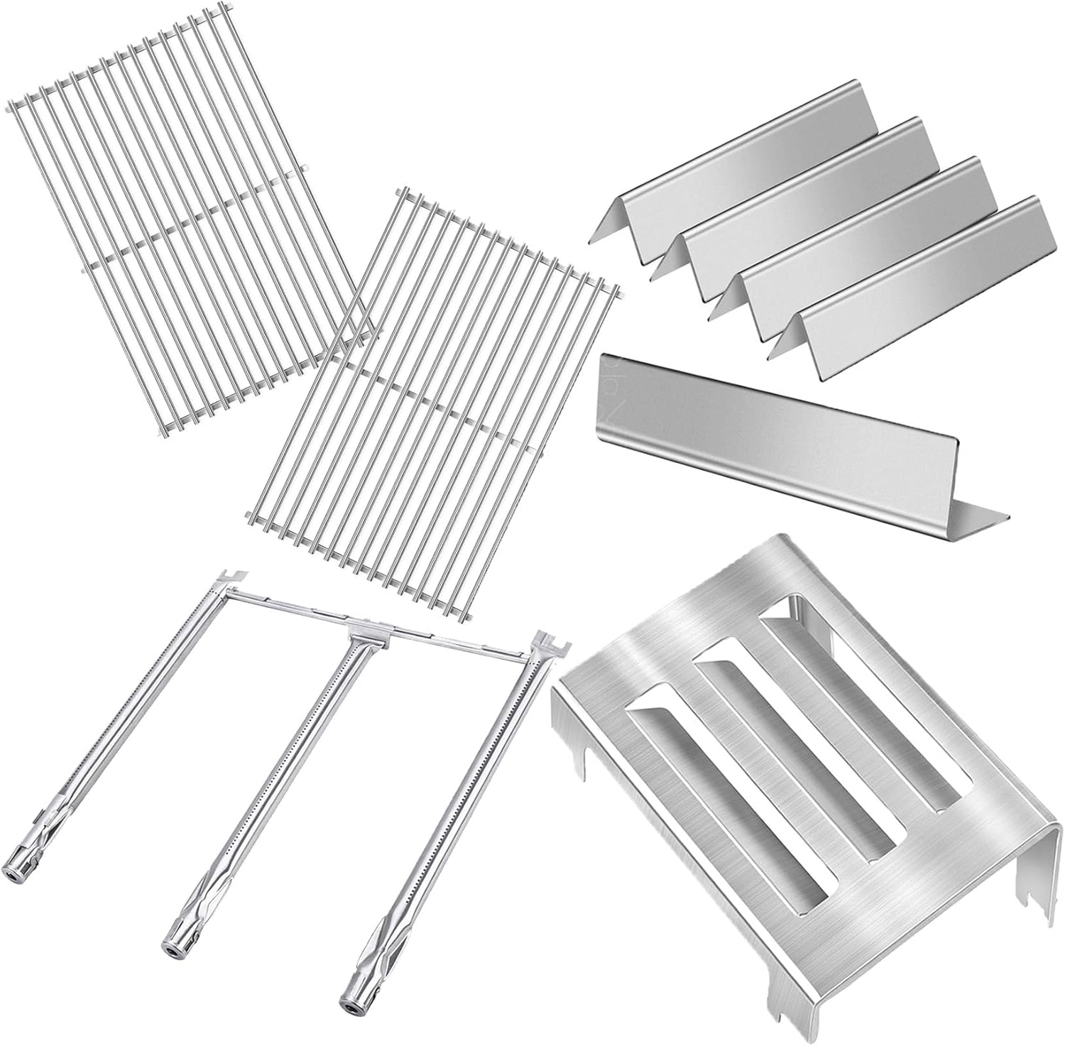 GasSaf Heat Deflector 67060, Flavorizer Bars 7636, Grill Burners 69787 and Grill Grates 7638 Replacement for Spirit 300 Series, E310 E320 E330 S310 S320 S330 Gas Grills with Front Control Knob