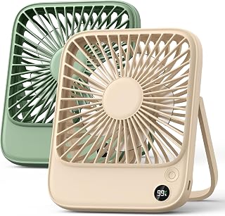 TOPK 2 Pack Portable Desk Fan 5000mAh, Quiet, Ultra-Thin