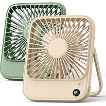 TOPK 2 Pack Portable Desk Fan 5000mAh, Quiet, Ultra-Thin