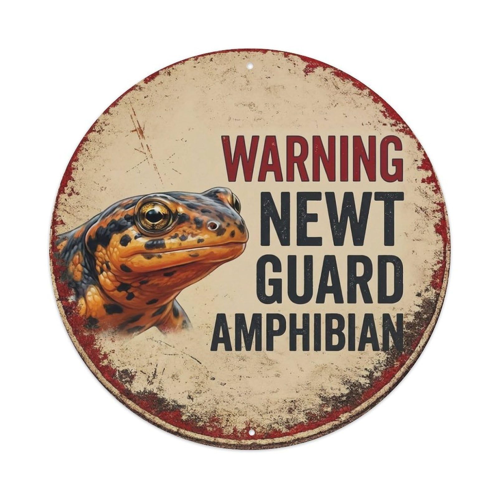 Tgrcjimh Style Metal Tin Sign Vintage Warning Newt