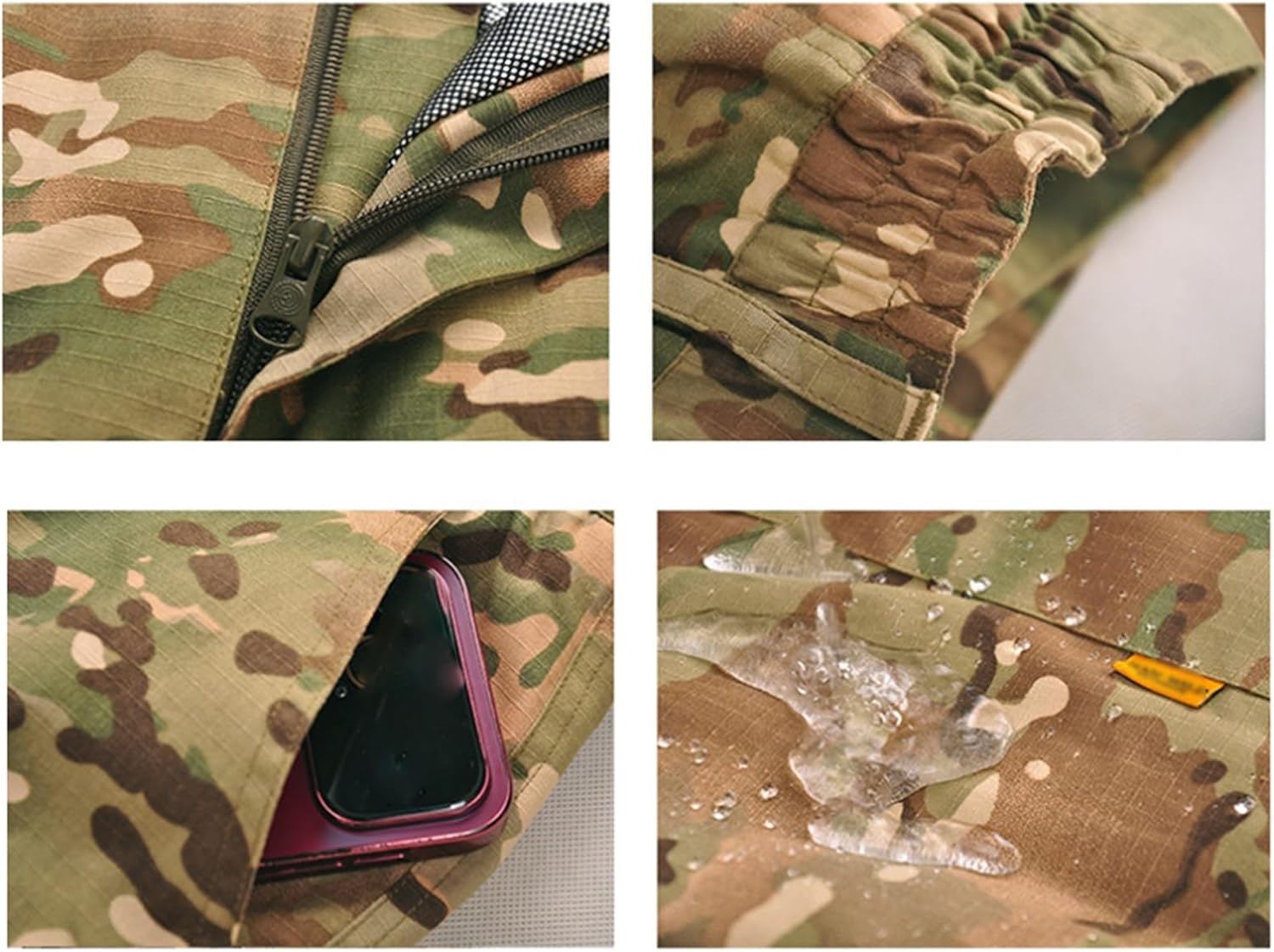 Men Snow Suit Sets, Camouflage Winter Warm Waterproof Windproof Hooded 2 Pieces Snowboarding Ski Suits Set