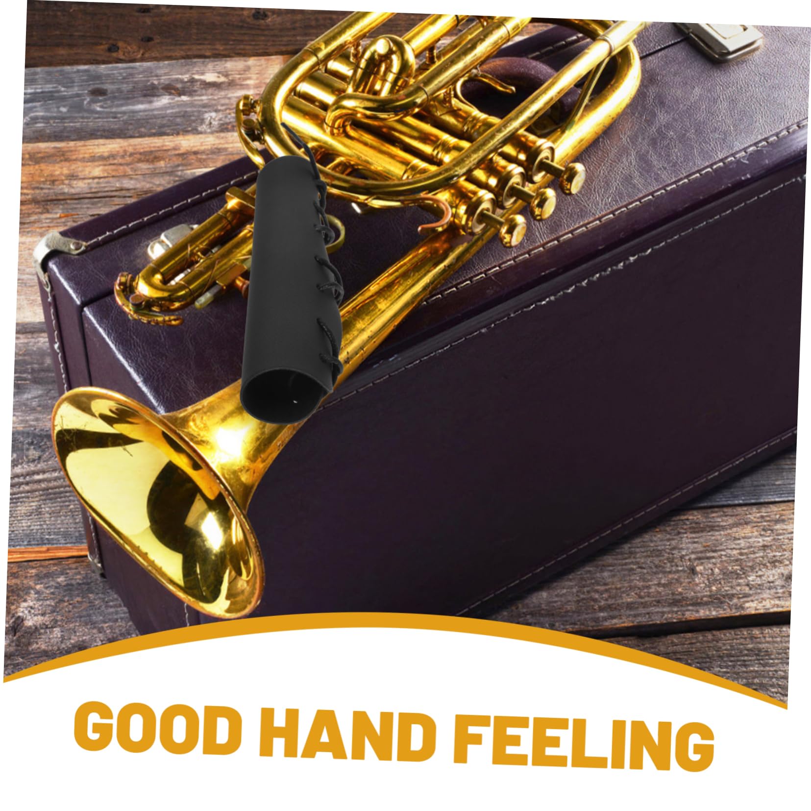 VICASKY French Horn Hand Guard Brown Leather Wrap for Music Instrument Anti-skid Horn Guard for French Horn