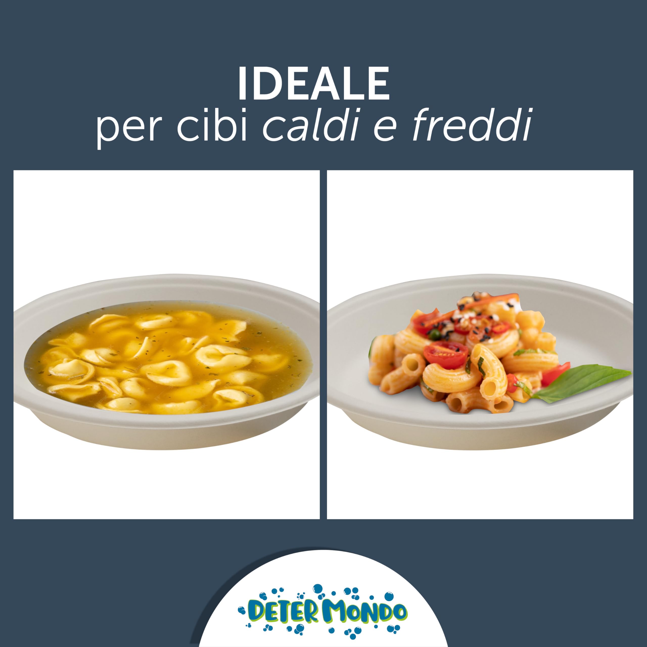 Piatti Di Carta Biodegradabili DETERMONDO - 150 Pz, 21 Cm, Compostabili, Per Microonde - Foto 14