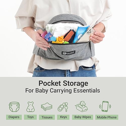 Miniatura 5 de Portabebés con asiento de cadera, bloqueo de doble dial que detiene la flacidez de la cintura y el dolor de espalda, núcleo elástico ergonómico que