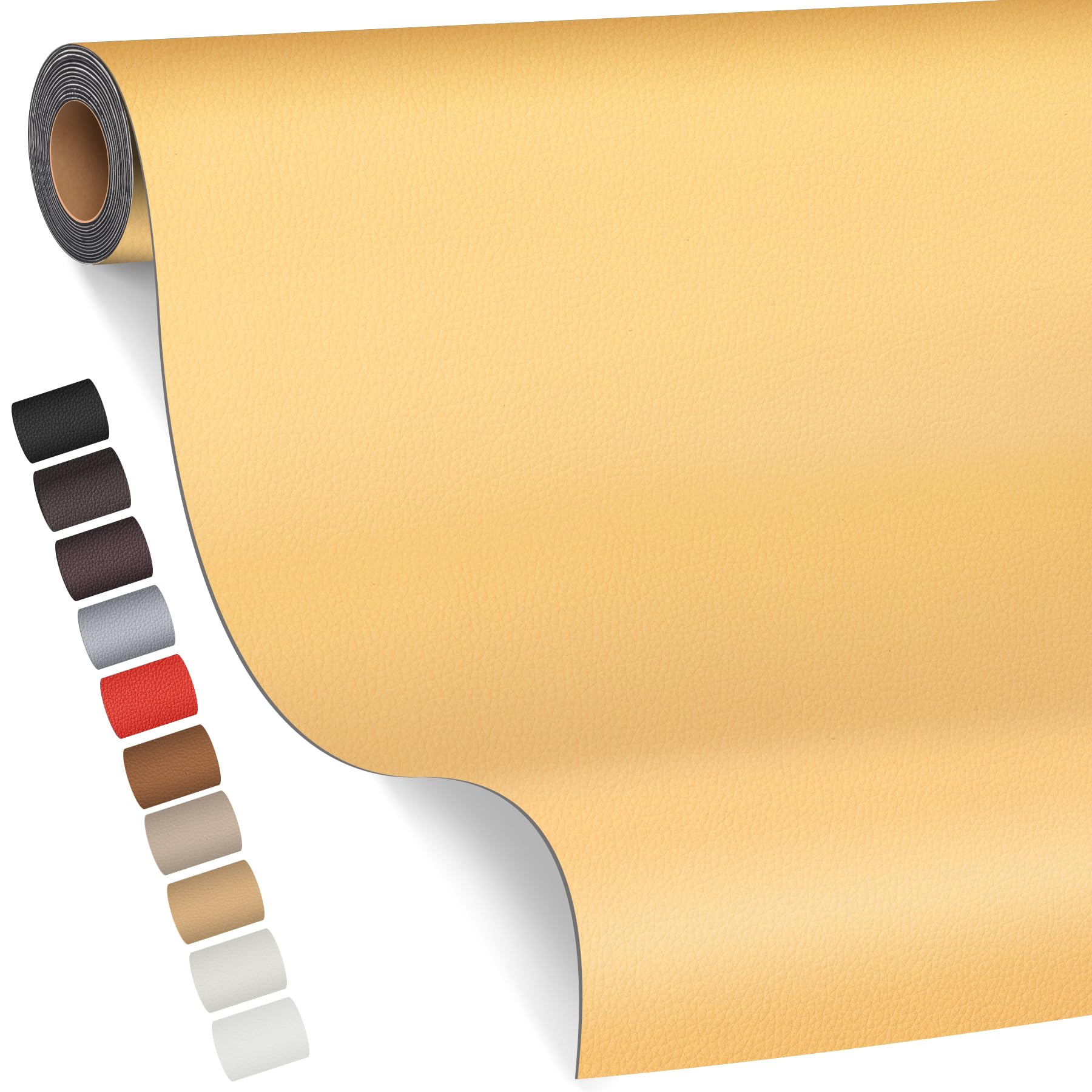 Leder kunstleder reparatur set, 80 x 200cm leder reparatur set, (Beige gelb)