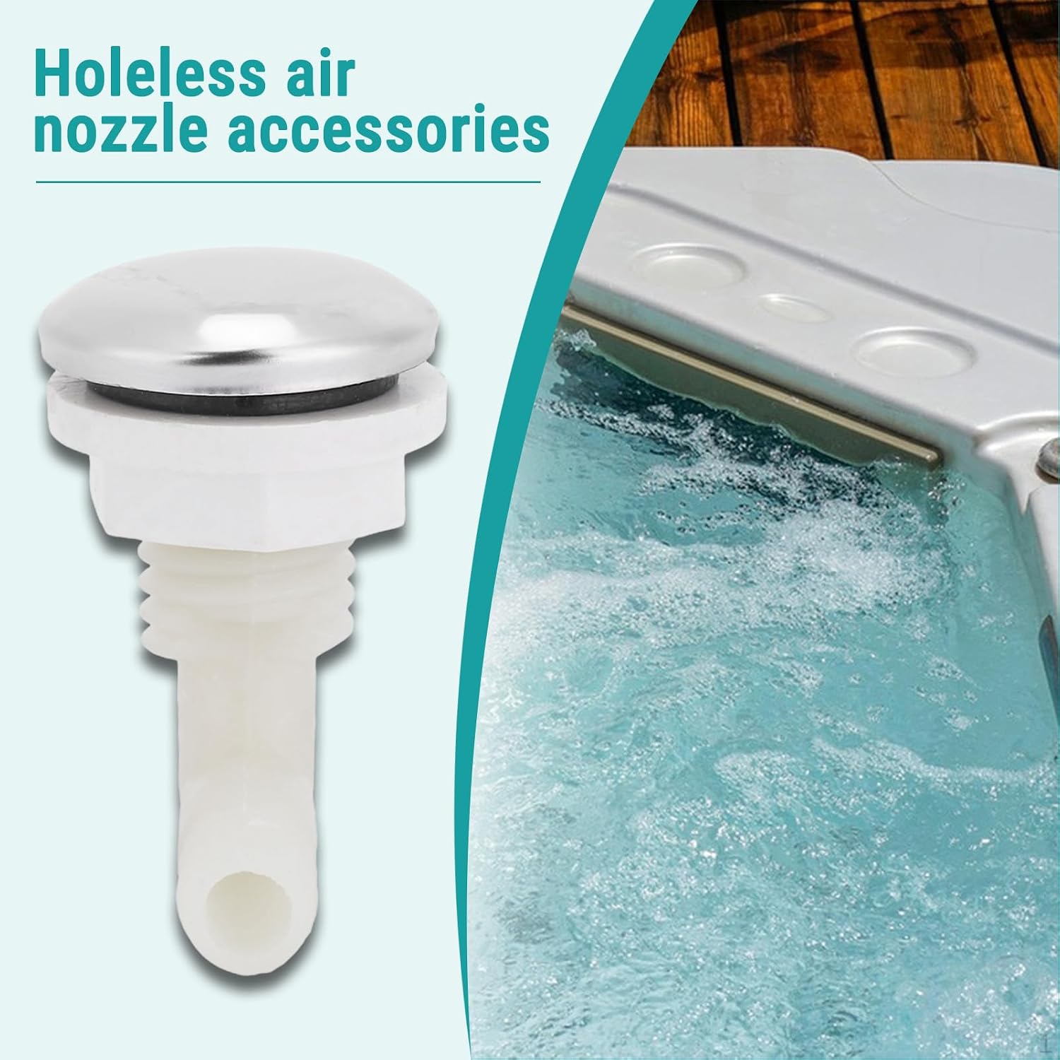 Bathtub Nozzle, 9 Hole Air Nozzle Accessory Bathtub Jet Spa Bath Tub Air Jet Airs Nozzles Parts Spa Bathroom Accessory for Hydrotherapy Spring Pool(60-03)