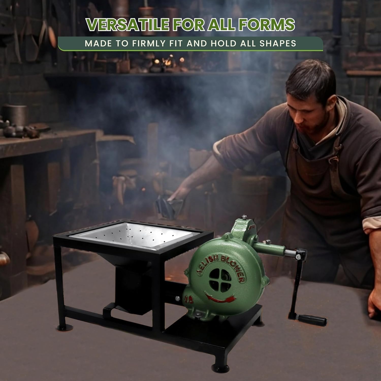 SIMOND Store Blacksmith's Forge - Soffiatore Manuale con Manico a Pedale per la Fabbricazione di coltelli, fabbri, Utensili da forgiatura, forni a Carbone, fornace, Accessori per Cottura e Barbecue,