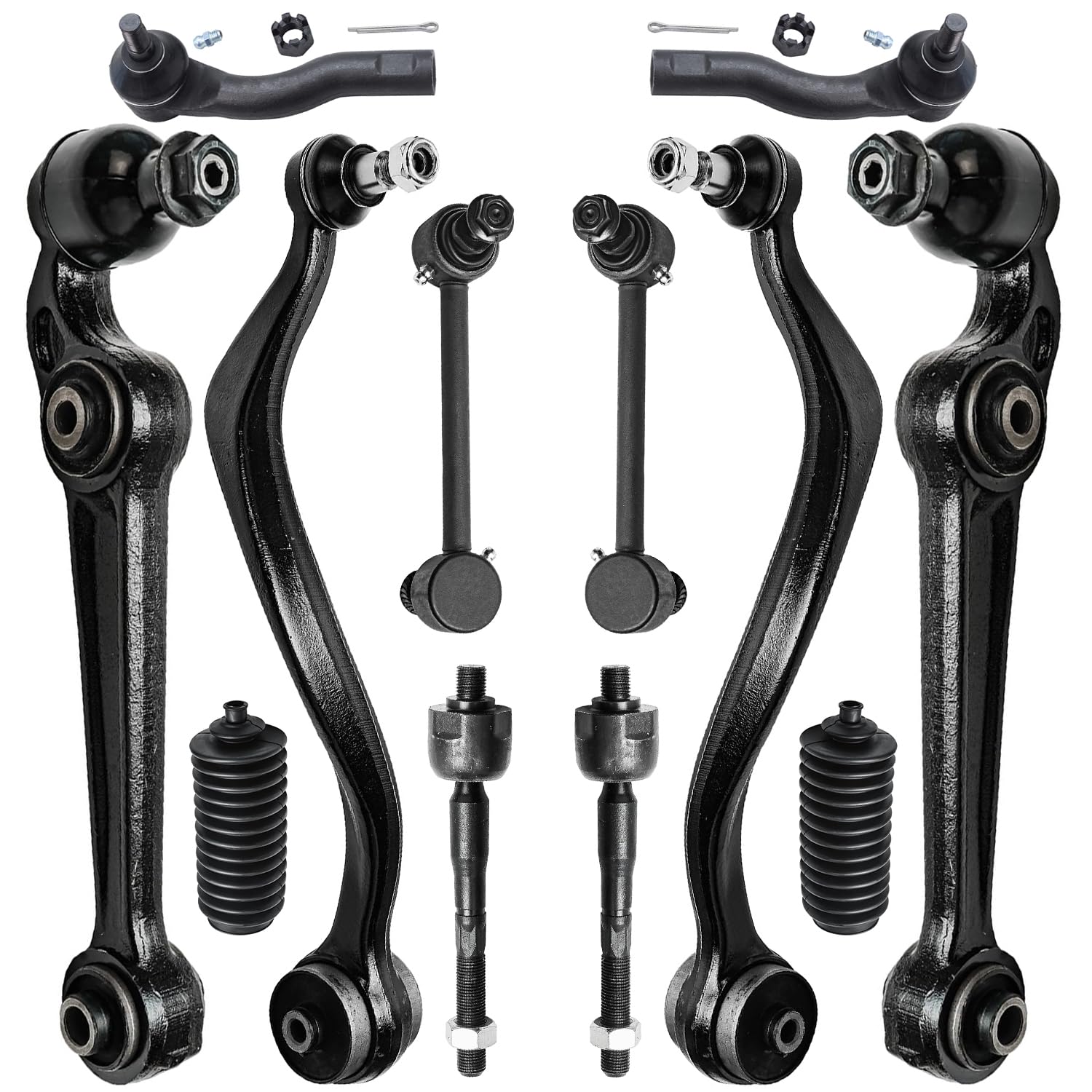 Detroit Axle - 12pc Front Lower Ctrl Arms Kit for Ford Fusion Lincoln MKZ