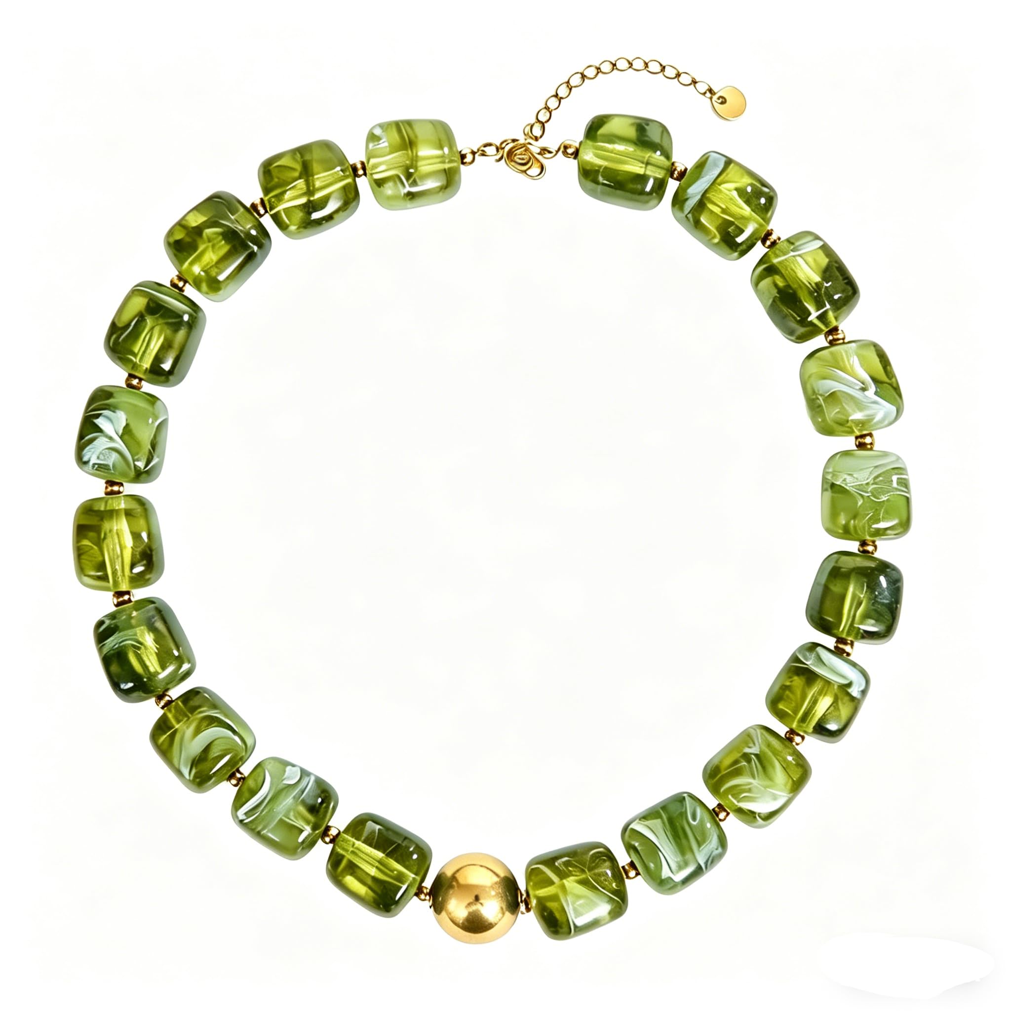 Colorful Resin Chunky Beaded Choker Necklace for Women, Summer Beach Jewelry — view 9