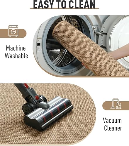 Miniatura 4 de PADOOR Alfombrilla antideslizante para peldaños de madera, base de goma cuadrada, alfombrilla de aterrizaje antideslizante de 31 x 31 pulgadas