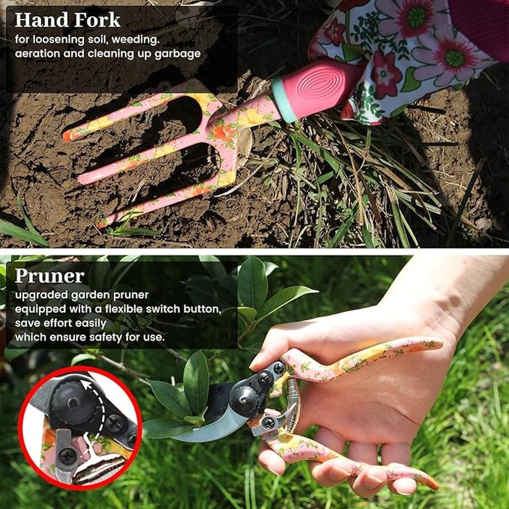 Juego de Herramientas de jardinería de 10 Piezas, de Aluminio
