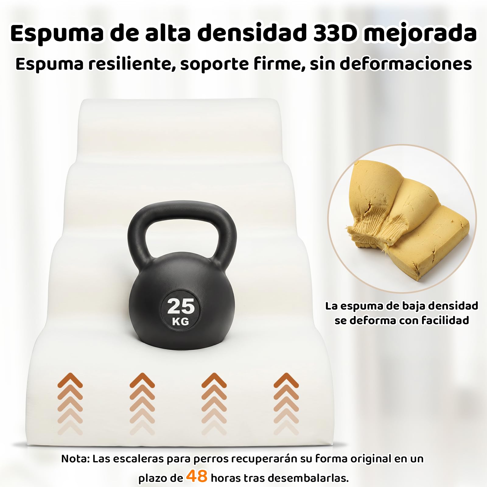 X XBEN Escaleras para Perros y Gatos Pequeños, Mayores y Heridos, Beige