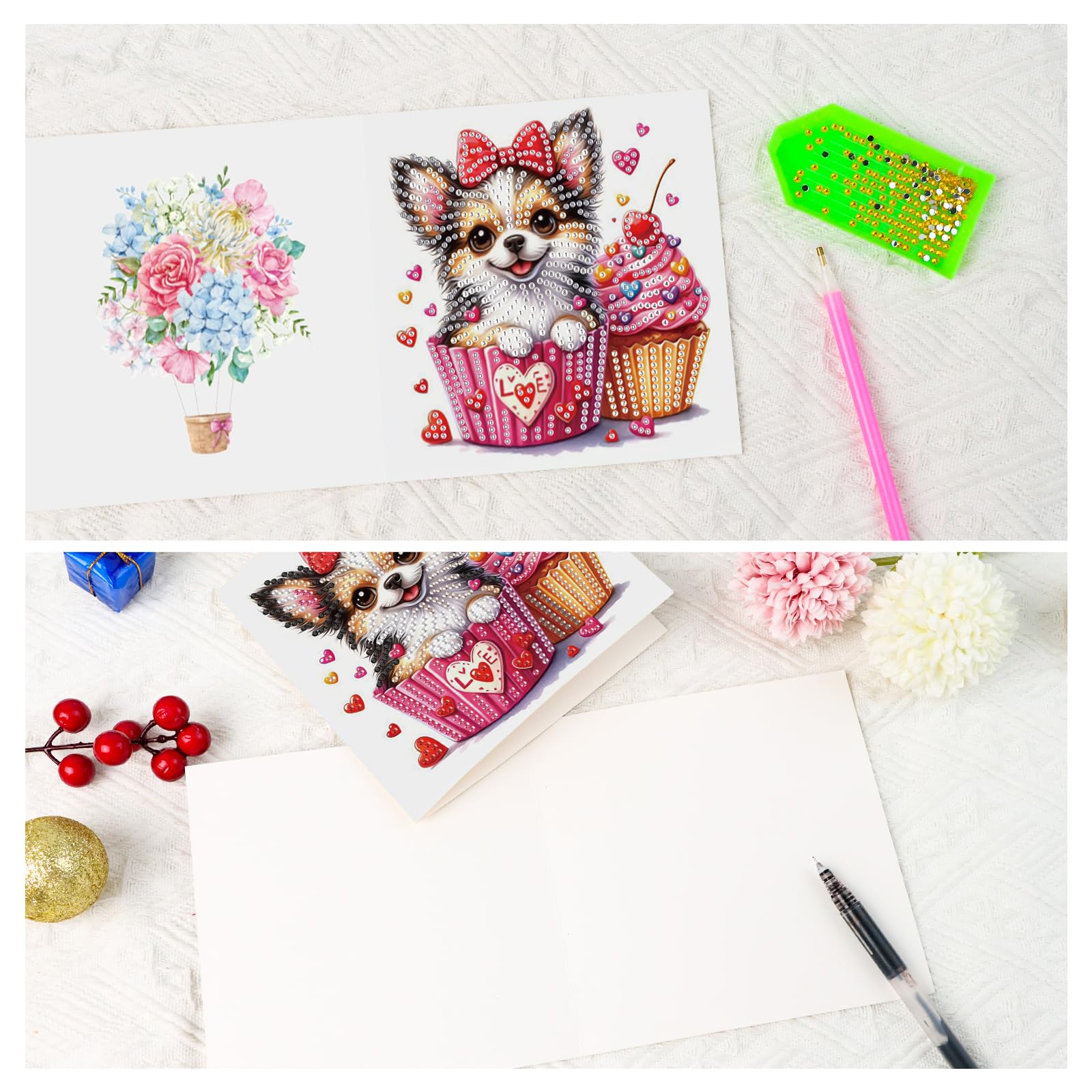 VNSTKWW 8 stuks 5D DIY Diamond Painting Wenskaart - Hinestone Borduurkunst Craft Kaarten Kits Ansichtkaart met Blanco Enveloppen voor Kerstdag Thanksgiving Kaarten Gift Card Kits VNSTKWW 8 stuks 5D DIY Diamond Painting Wenskaart - Hinestone Borduurkunst Craft Kaarten Kits Ansichtkaart met Blanco Enveloppen voor Kerstdag Thanksgiving Kaarten Gift Card Kits