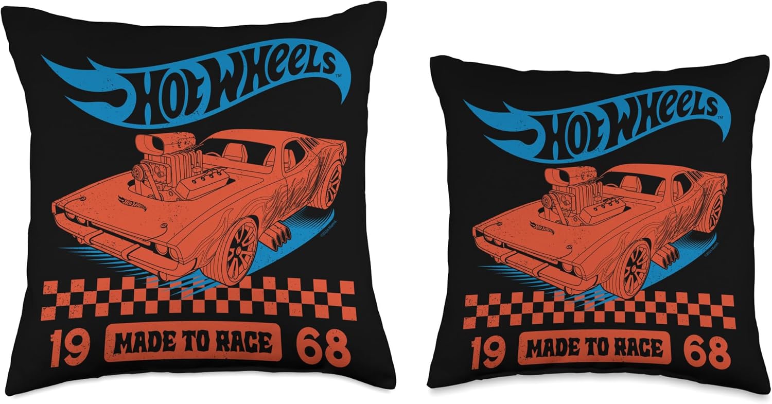 Hot Wheels - Made for 1968 Race Throw Pillow