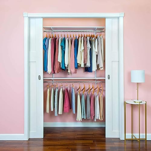 Organized Living freedomRail - Kit organizador de armario ajustable, 48 a 52 pulgadas, color blanco