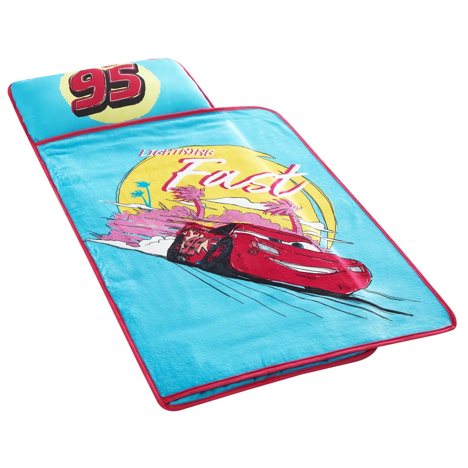Disney Pixar Cars Toddler Nap Mat with Pillow and Blanket, Quilted Sleep Mat for Kids, Soft & Portable, 20”x46”, Ideal for Daycare, Preschool, Travel, or Naptime — image 1