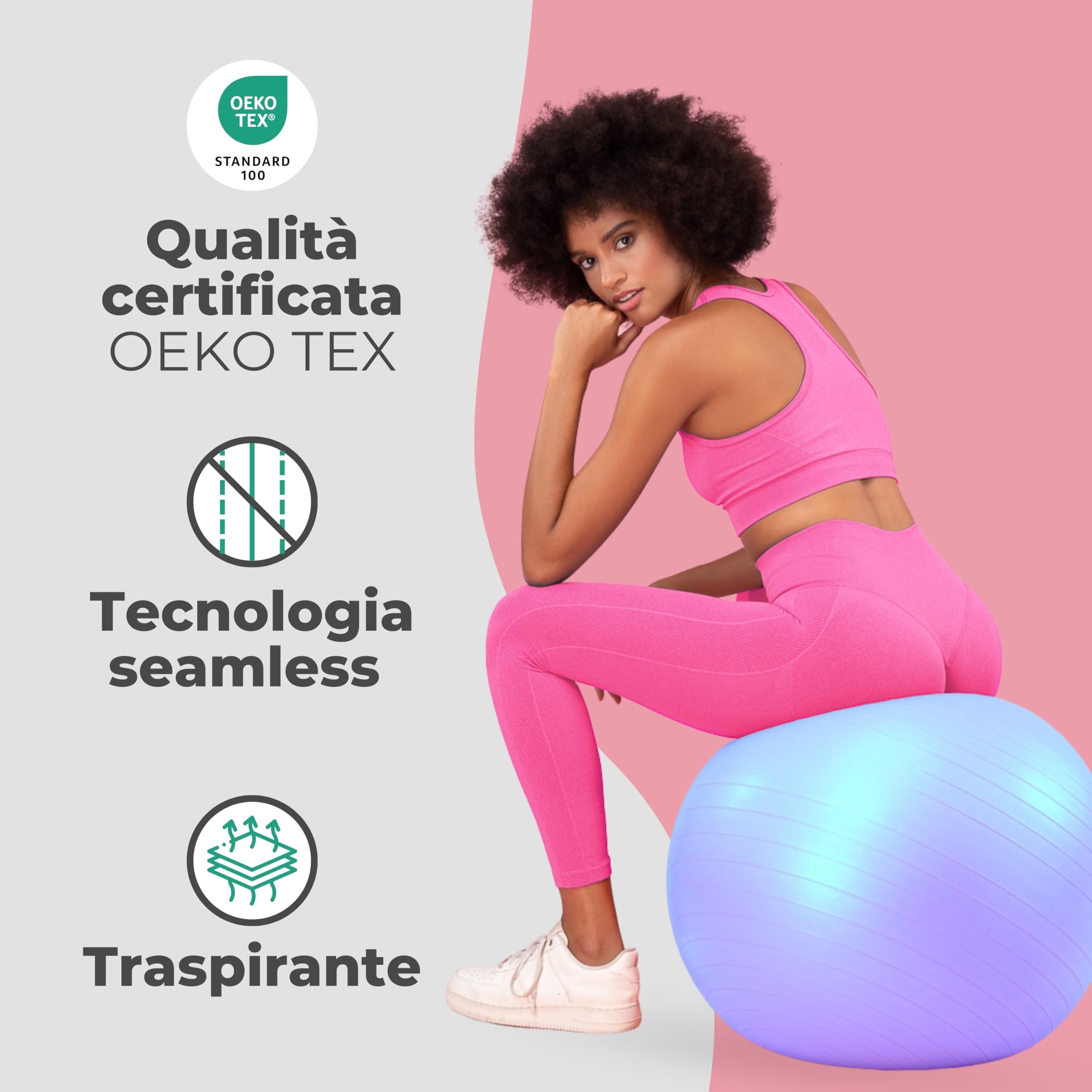 FOCENZA Leggings Donna Sportivi a Vita Alta con Effetto Push Up in Microfibra Morbida e Traspirante, Made in Italy