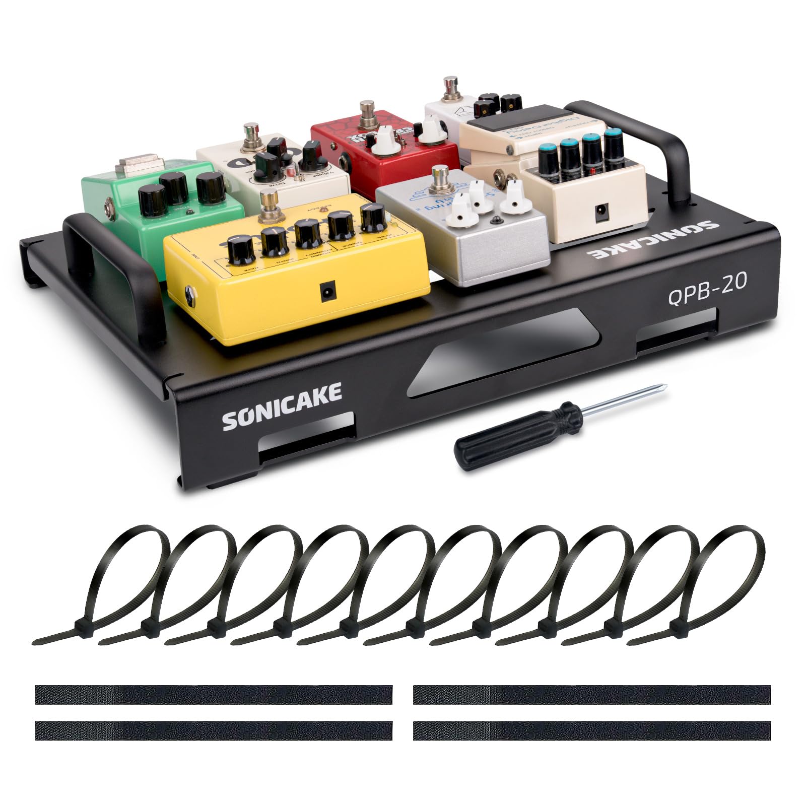 ギターエフェクトペダルセット Amazon | SONICAKE ギターペダルボード、15x 4.4x 1.6/2.6インチ