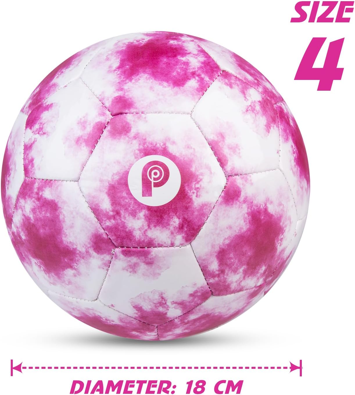 Picador Glitter Shiny Soccer Ball ＆ Pink Soccer Ball, for Kids 4-6 6-8 8-12 Girls Boys Youth Outdoors Sports Training Recreation Playing Ball Back to School