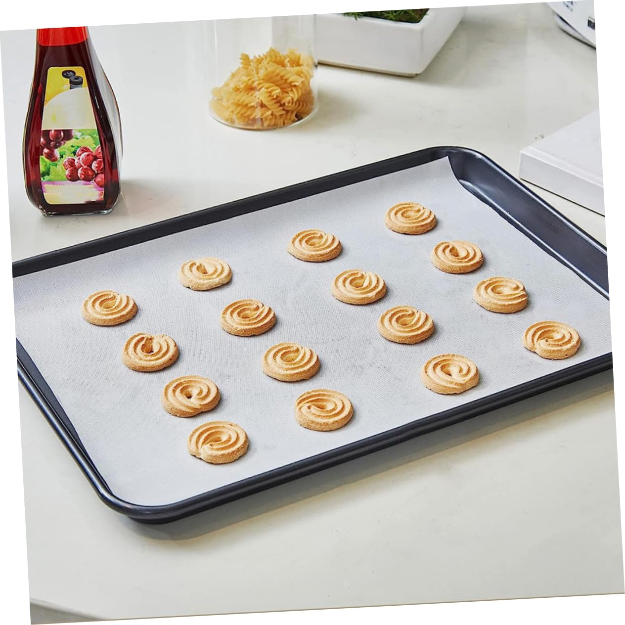 COLLBATH Silikon Backmatte aus Rolle Wiederverwendbar und Rutschfest Extra Weit zum Backen für Heißluftfritteusen Geeignet Weißes Silikonmaterial