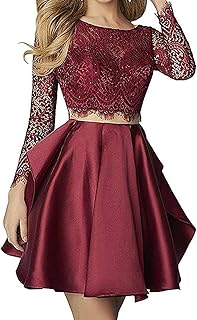 2 piece long sleeve homecoming dress