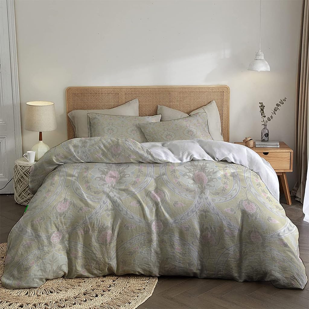 NIBAINLO 布団カバーパイナップルとヴィンテージの花柄 肌に優しい ピーチスキン加工 掛け布団カバー 和式 洋式 あったか 布団カバーセット リバーシブル ホームステイ ホテル 家庭兼用