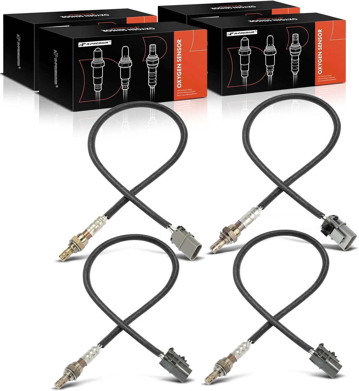 A-Premium O2 Oxygen Sensor Compatible with Nissan Frontier 2001-2002, 3.3L, Upstream and Downstream, 4-PC Set, Replace # 2269064U06, 226904M200